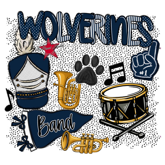 Wolverines Band Spirit-Navy
