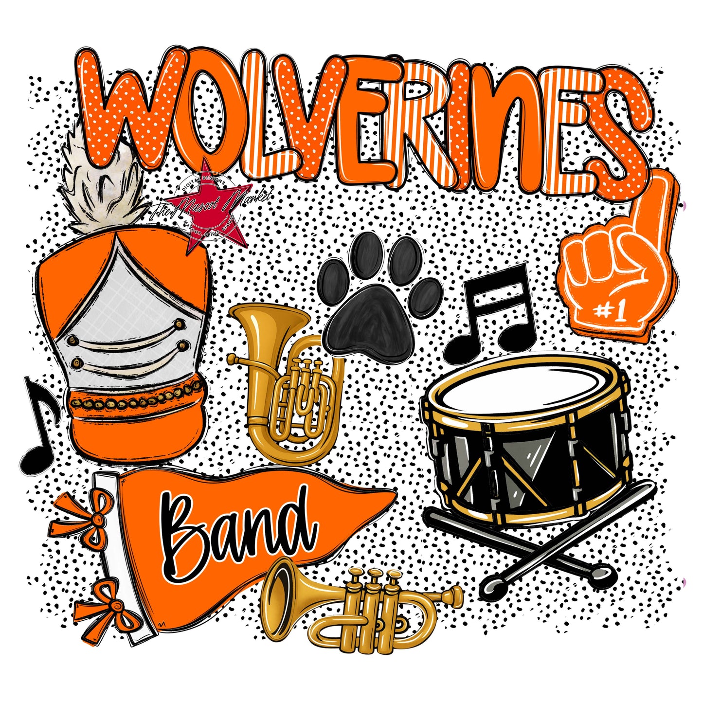 Wolverines Band Spirit-Orange
