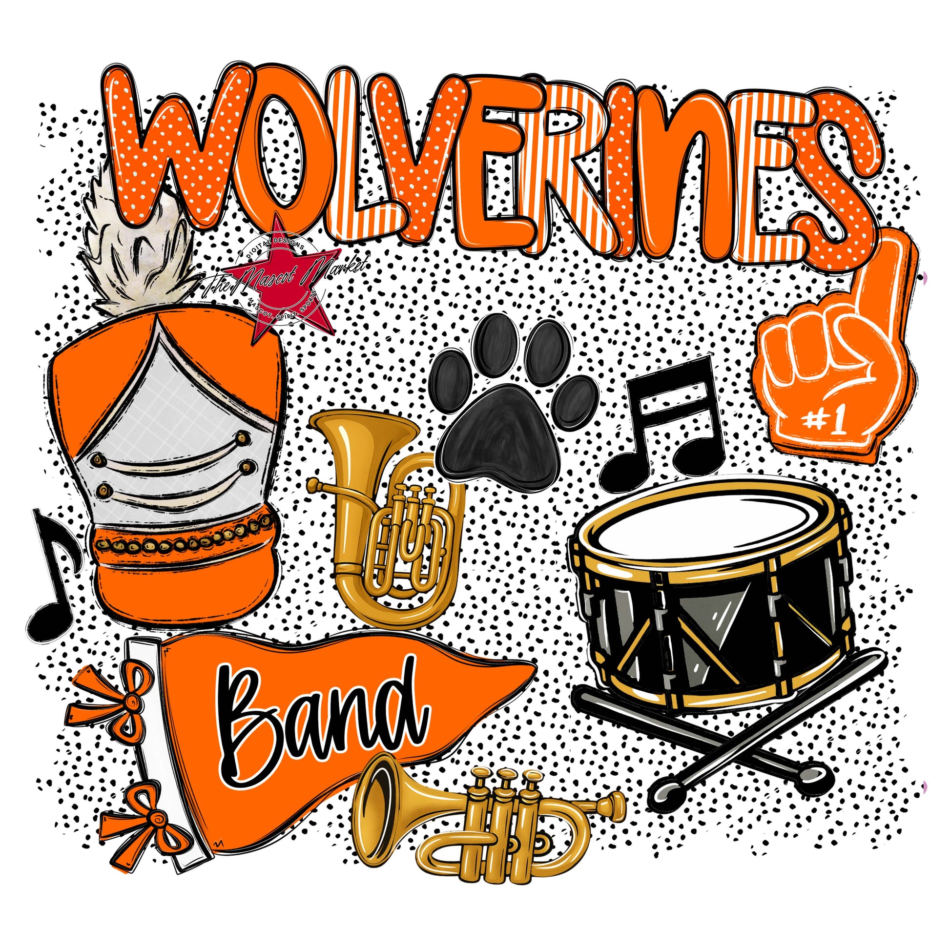 Wolverines Band Spirit-Orange