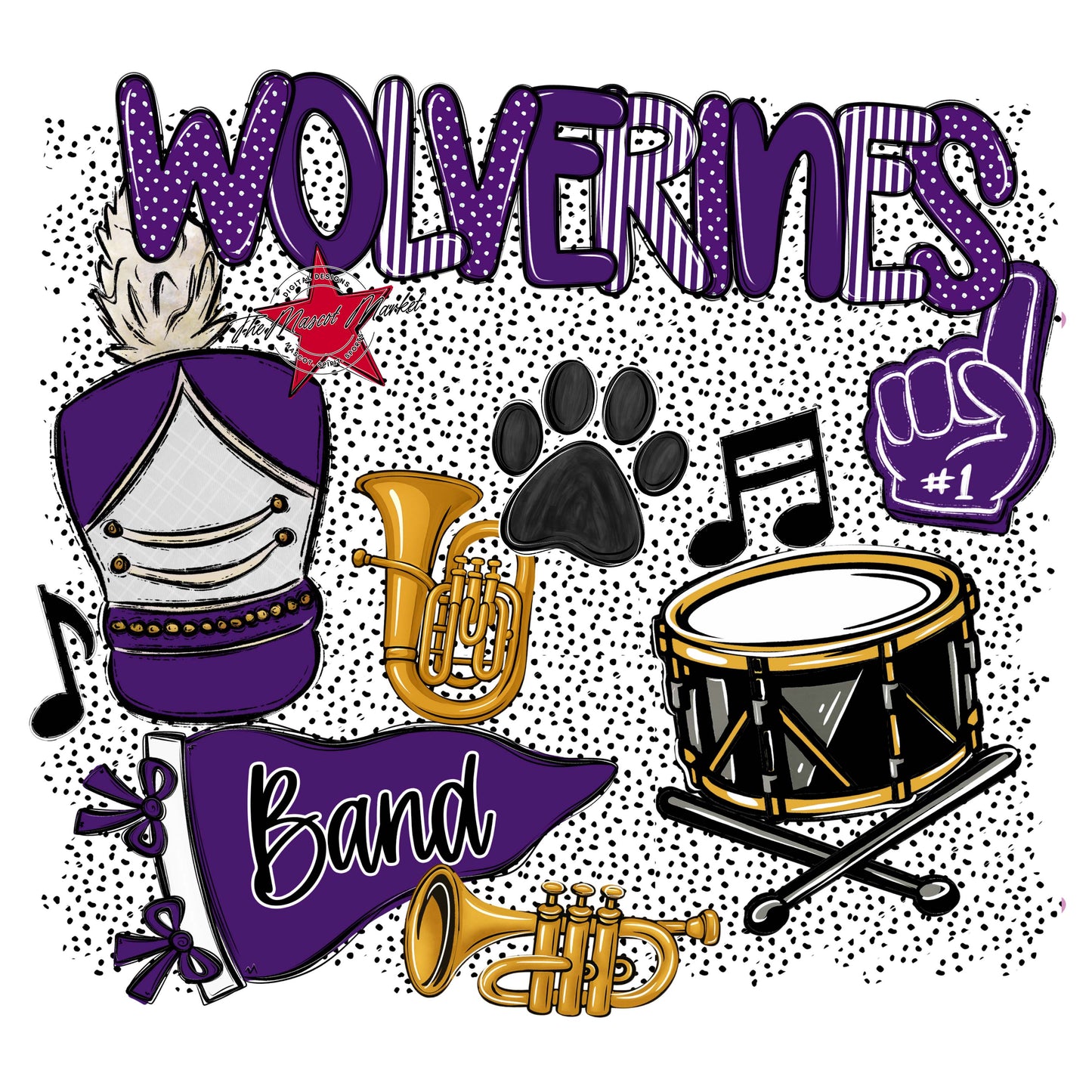 Wolverines Band Spirit-Purple