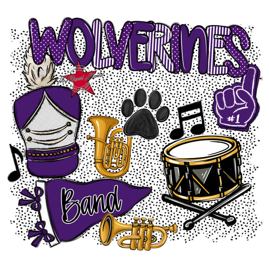Wolverines Band Spirit-Purple