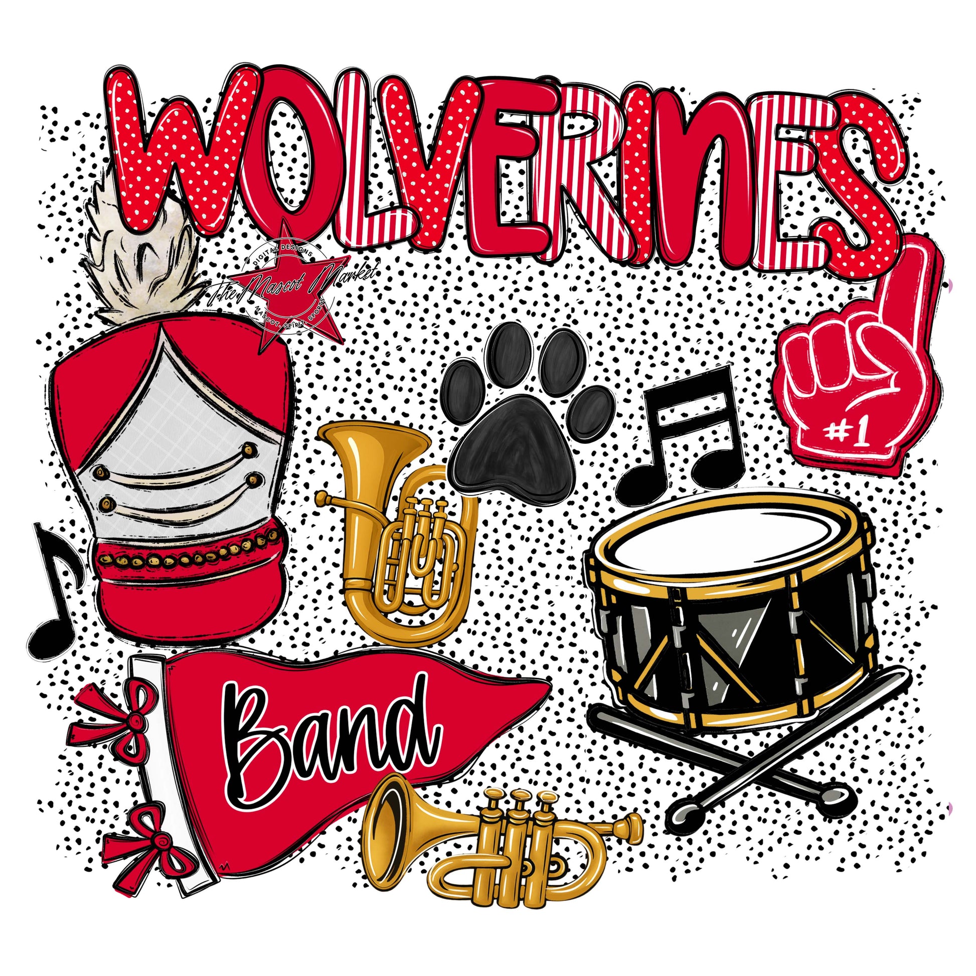 Wolverines Band Spirit-Red