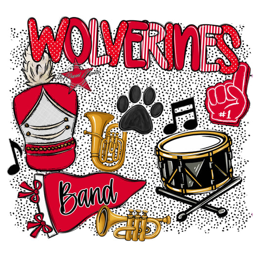Wolverines Band Spirit-Red