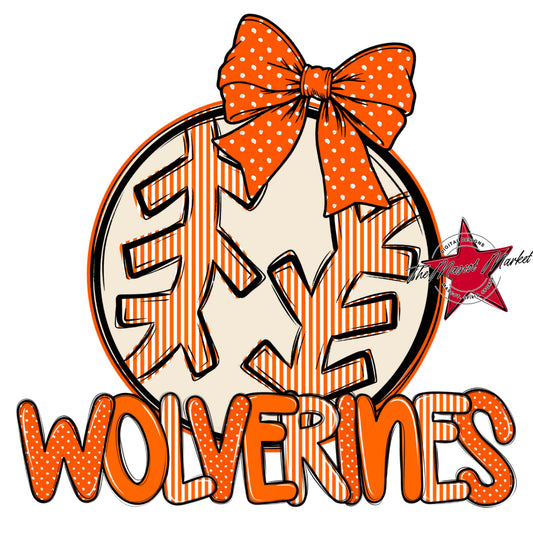Wolverines Baseball-Softball Spirit Design-Orange