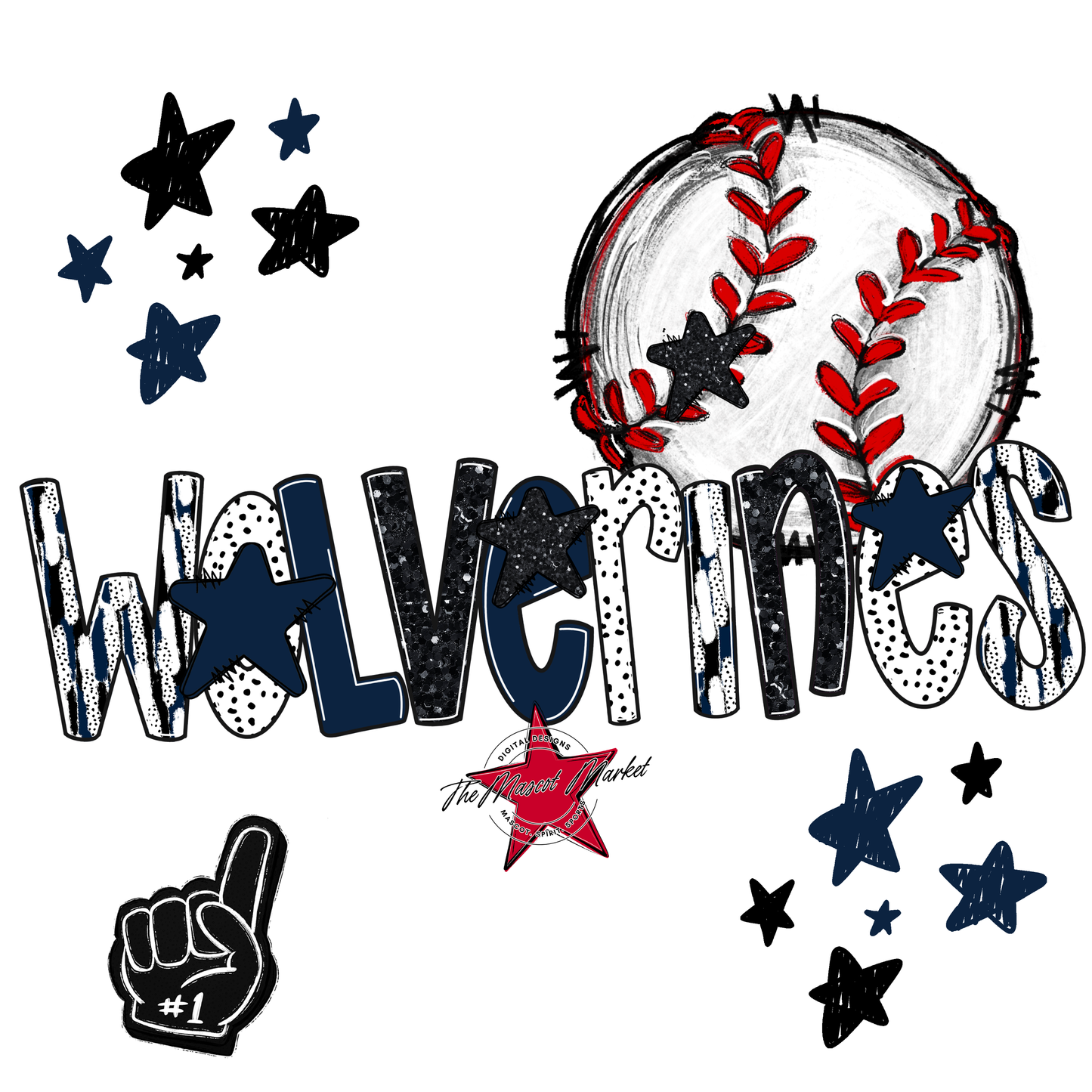 Wolverines Baseball Scrape-Navy