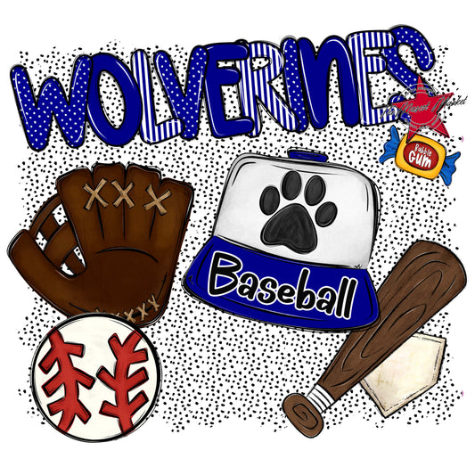 Wolverines Baseball Spirit-Blue