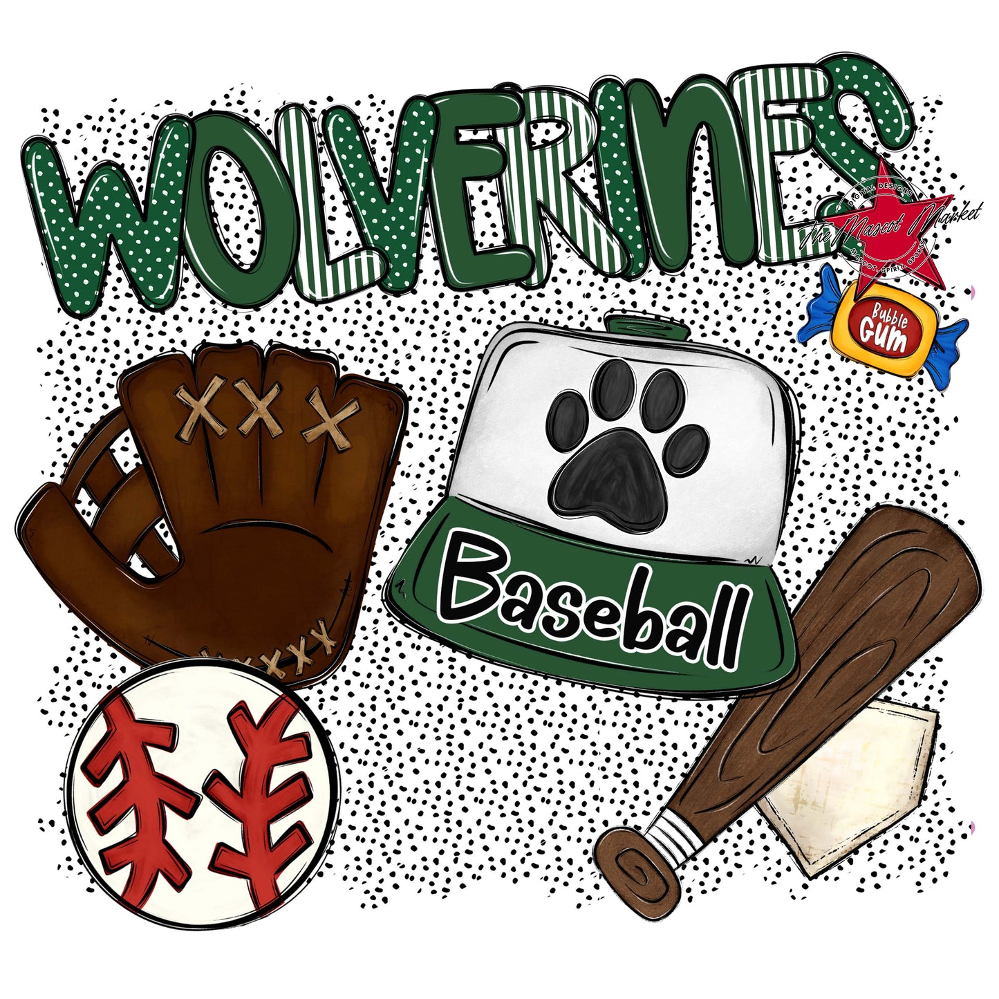 Wolverines Baseball Spirit-Green