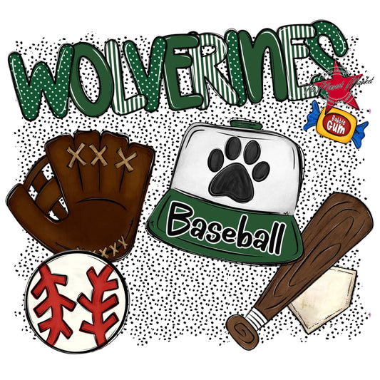 Wolverines Baseball Spirit-Green