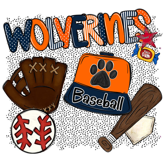 Wolverines Baseball Spirit-Navy & Orange