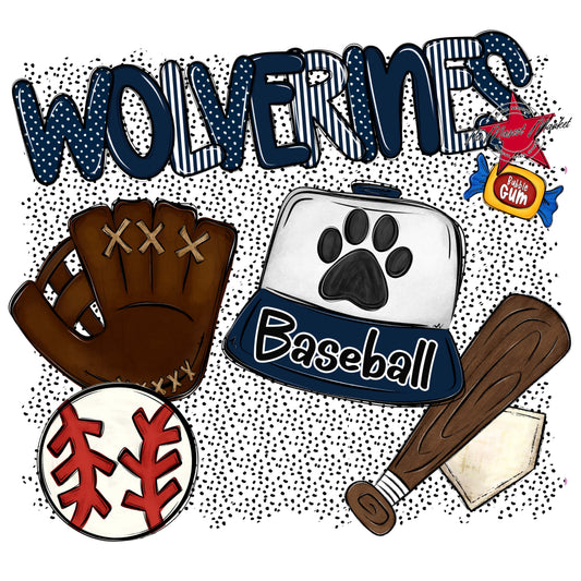 Wolverines Baseball Spirit-Navy