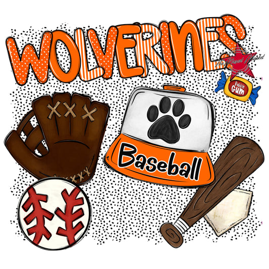 Wolverines Baseball Spirit-Orange
