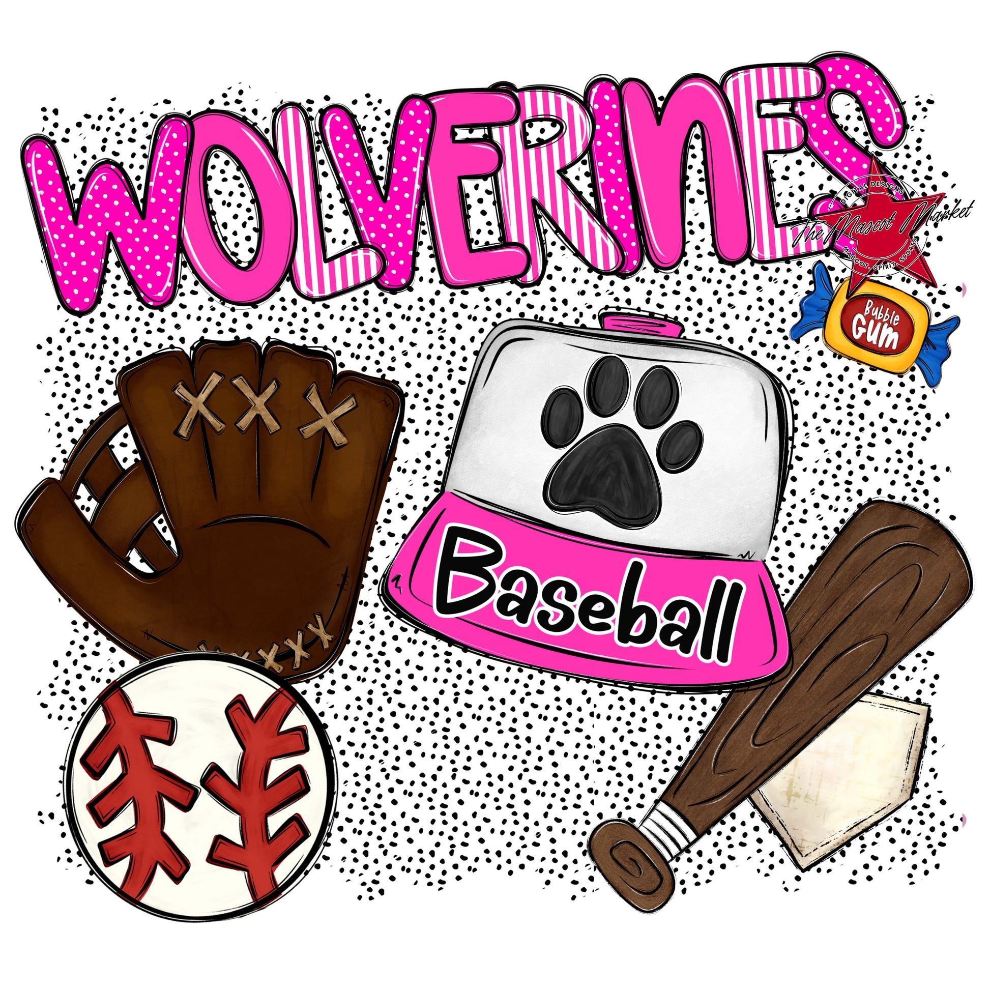 Wolverines Baseball Spirit-Pink