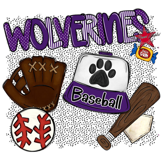 Wolverines Baseball Spirit-Purple