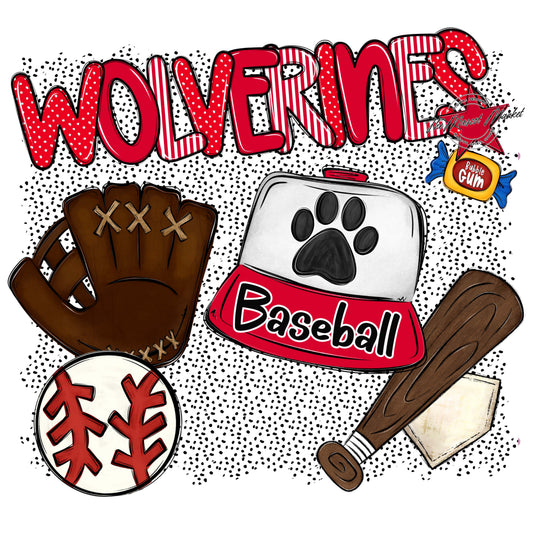 Wolverines Baseball Spirit-Red