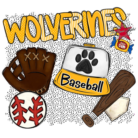 Wolverines Baseball Spirit-Yellow