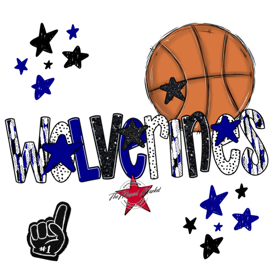 Wolverines Basketball Scrape-Blue