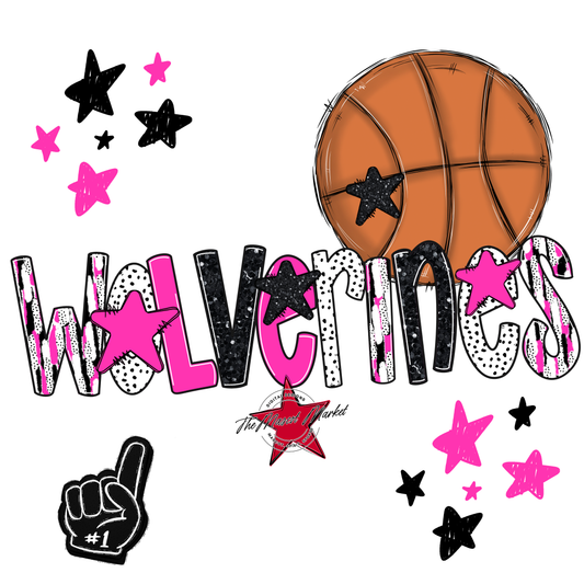 Wolverines Basketball Scrape-Pink