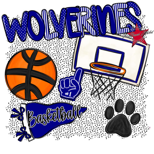 Wolverines Basketball Spirit-Blue