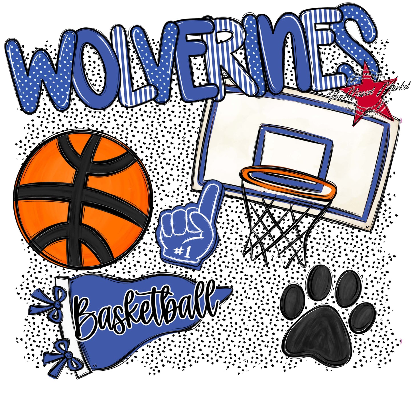 Wolverines Basketball Spirit-Off Blue