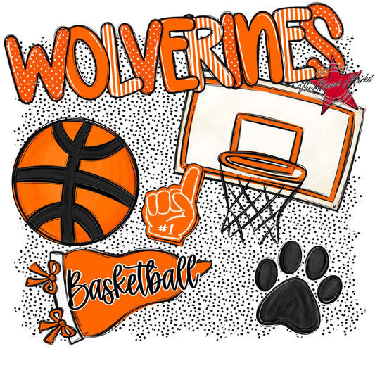 Wolverines Basketball Spirit-Orange