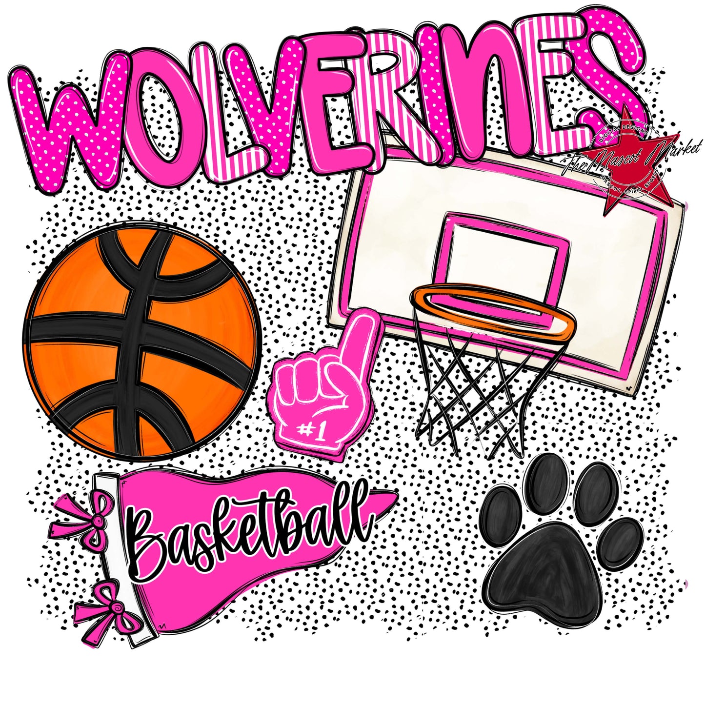 Wolverines Basketball Spirit-Pink