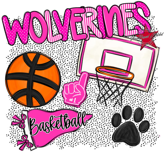 Wolverines Basketball Spirit-Pink