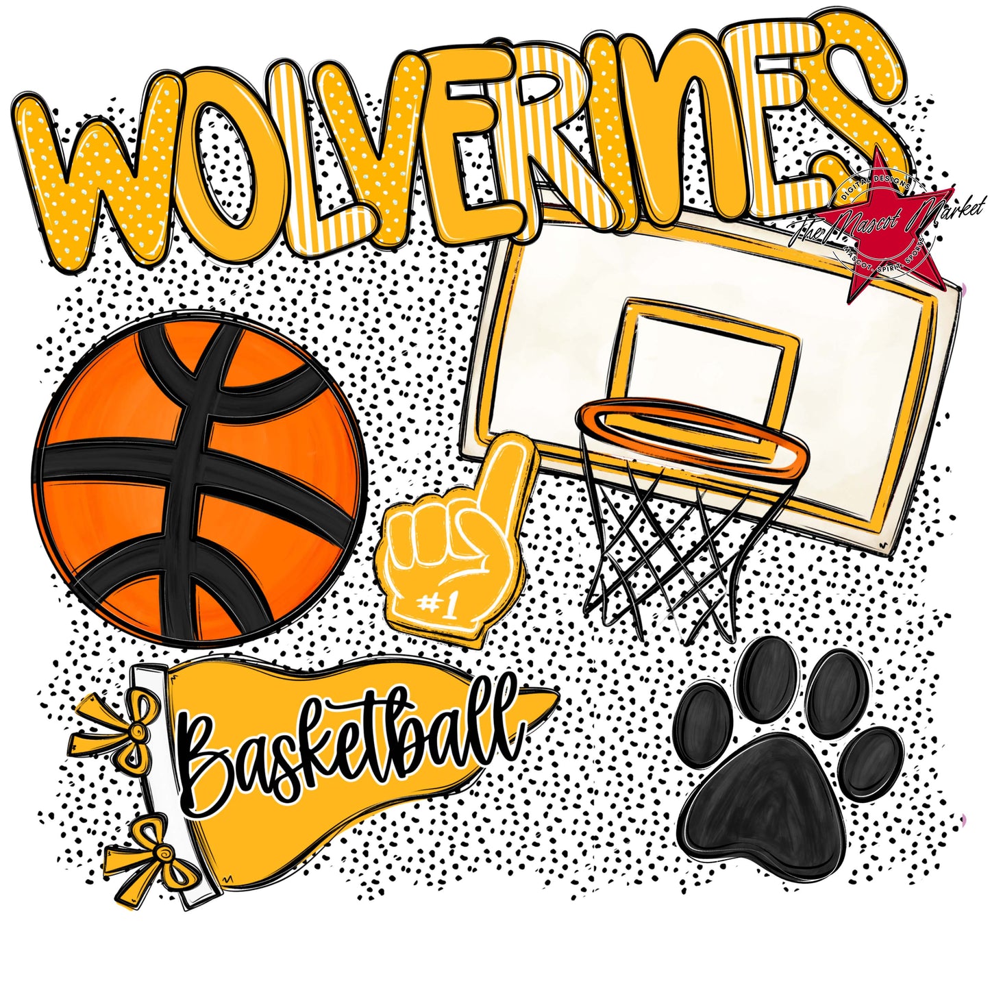 Wolverines Basketball Spirit-Yellow