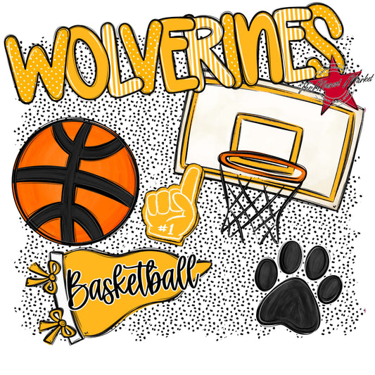 Wolverines Basketball Spirit-Yellow