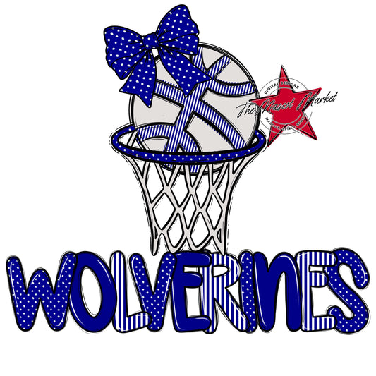Wolverines Basketball Spirit Design-Blue