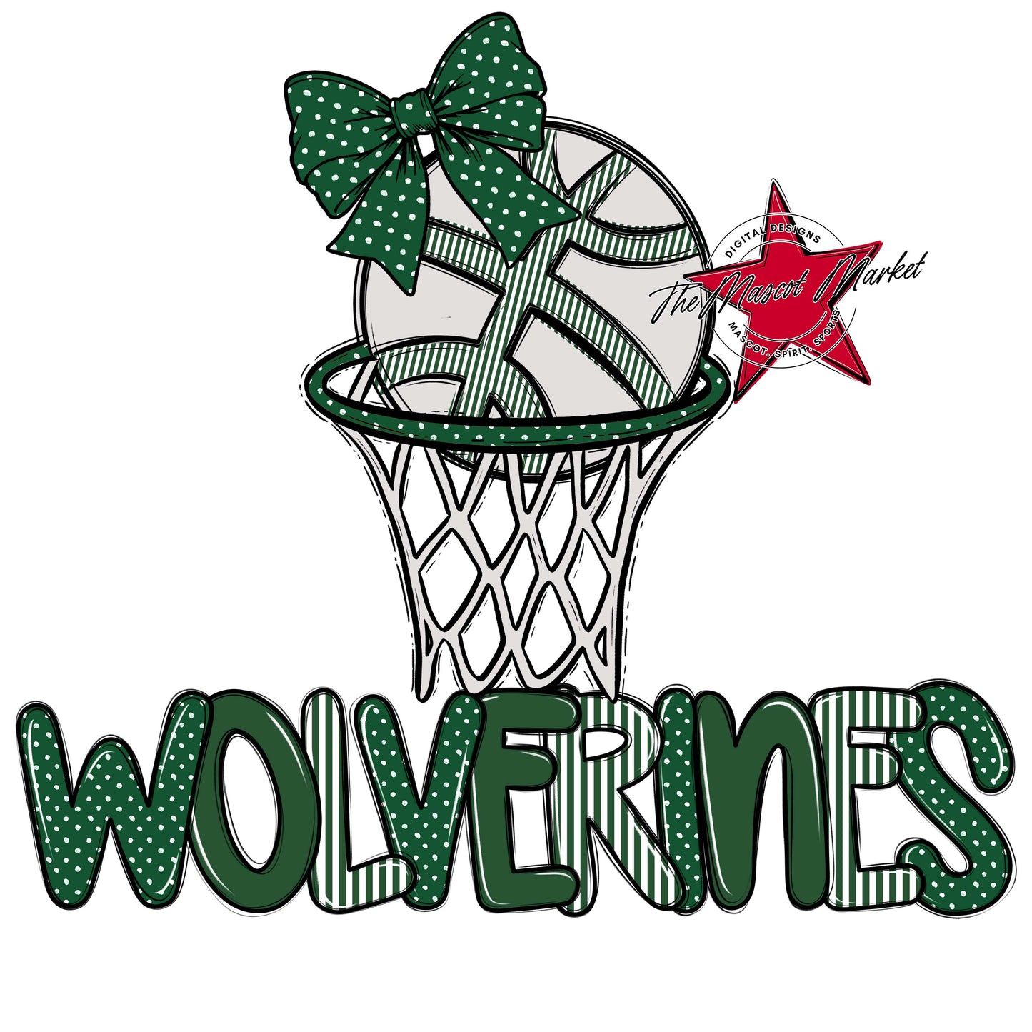 Wolverines Basketball Spirit Design-Green