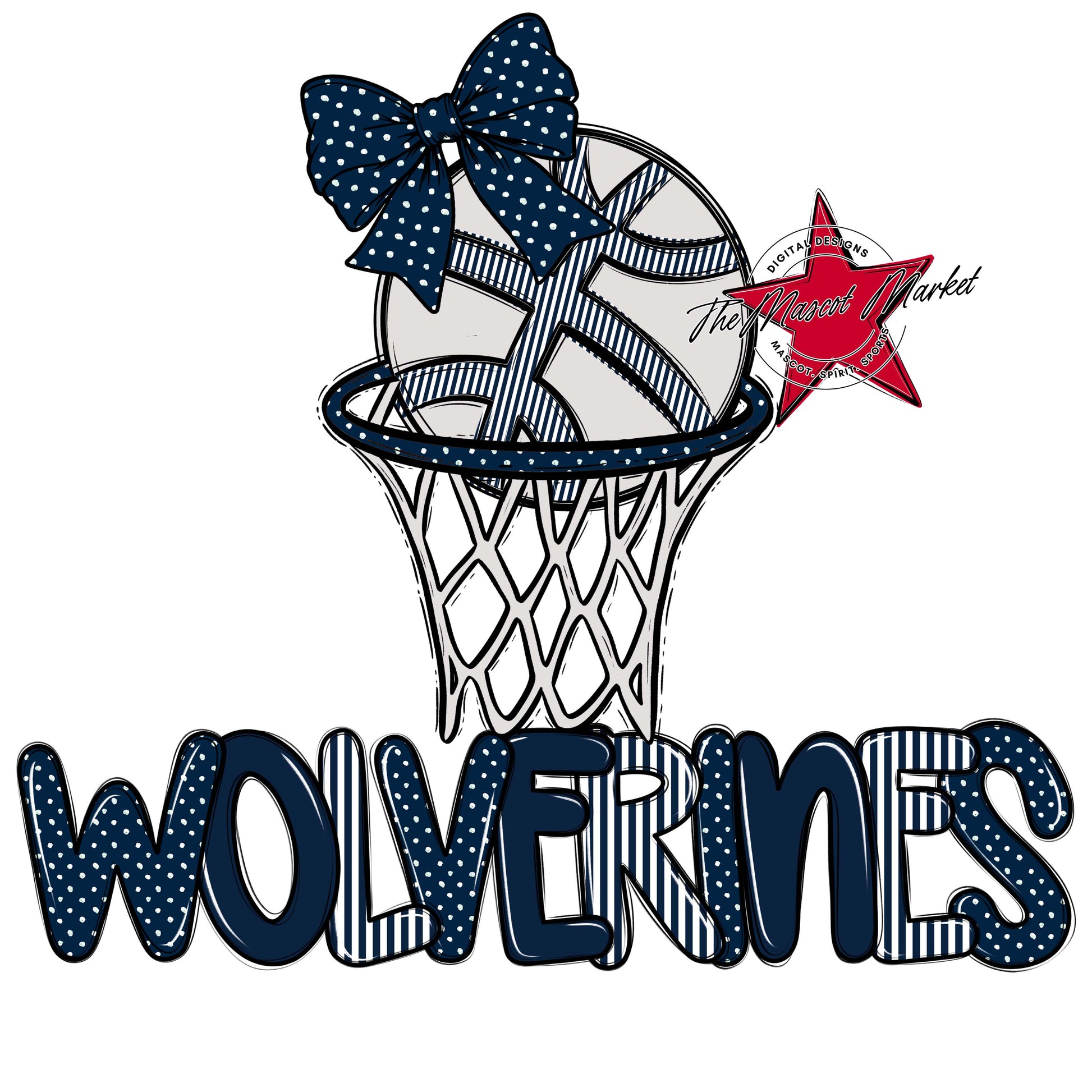Wolverines Basketball Spirit Design-Navy