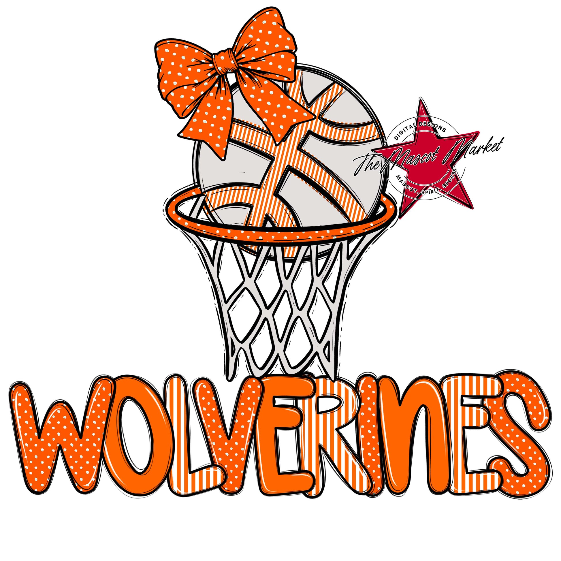 Wolverines Basketball Spirit Design-Orange