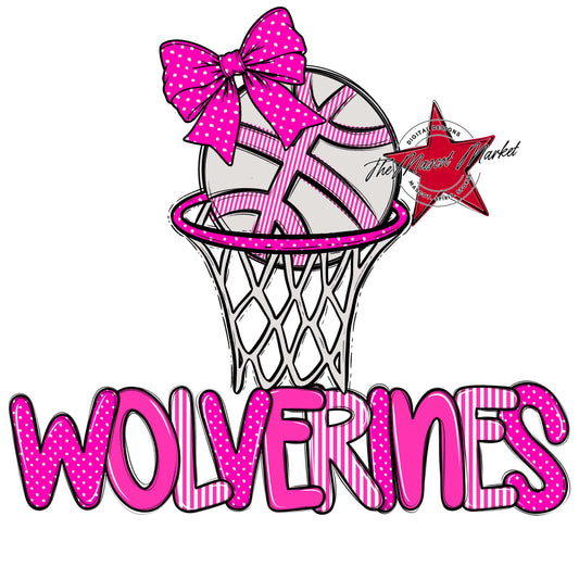 Wolverines Basketball Spirit Design-Pink