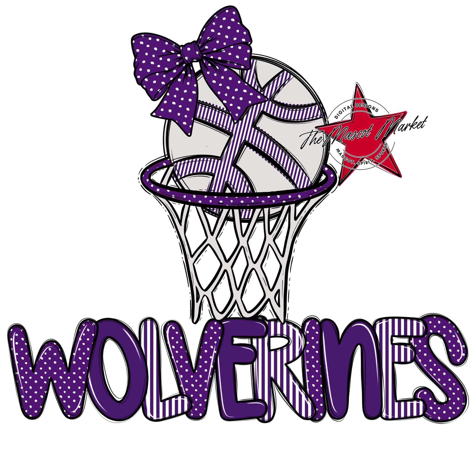 Wolverines Basketball Spirit Design-Purple