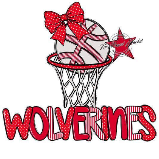 Wolverines Basketball Spirit Design-Red
