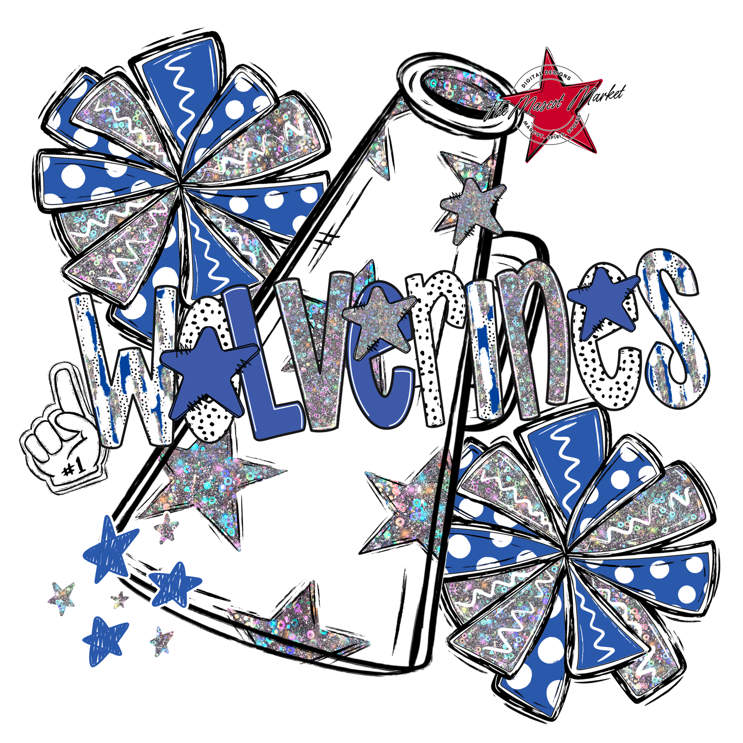 Wolverines Cheer Megaphone Scrape-Off Blue