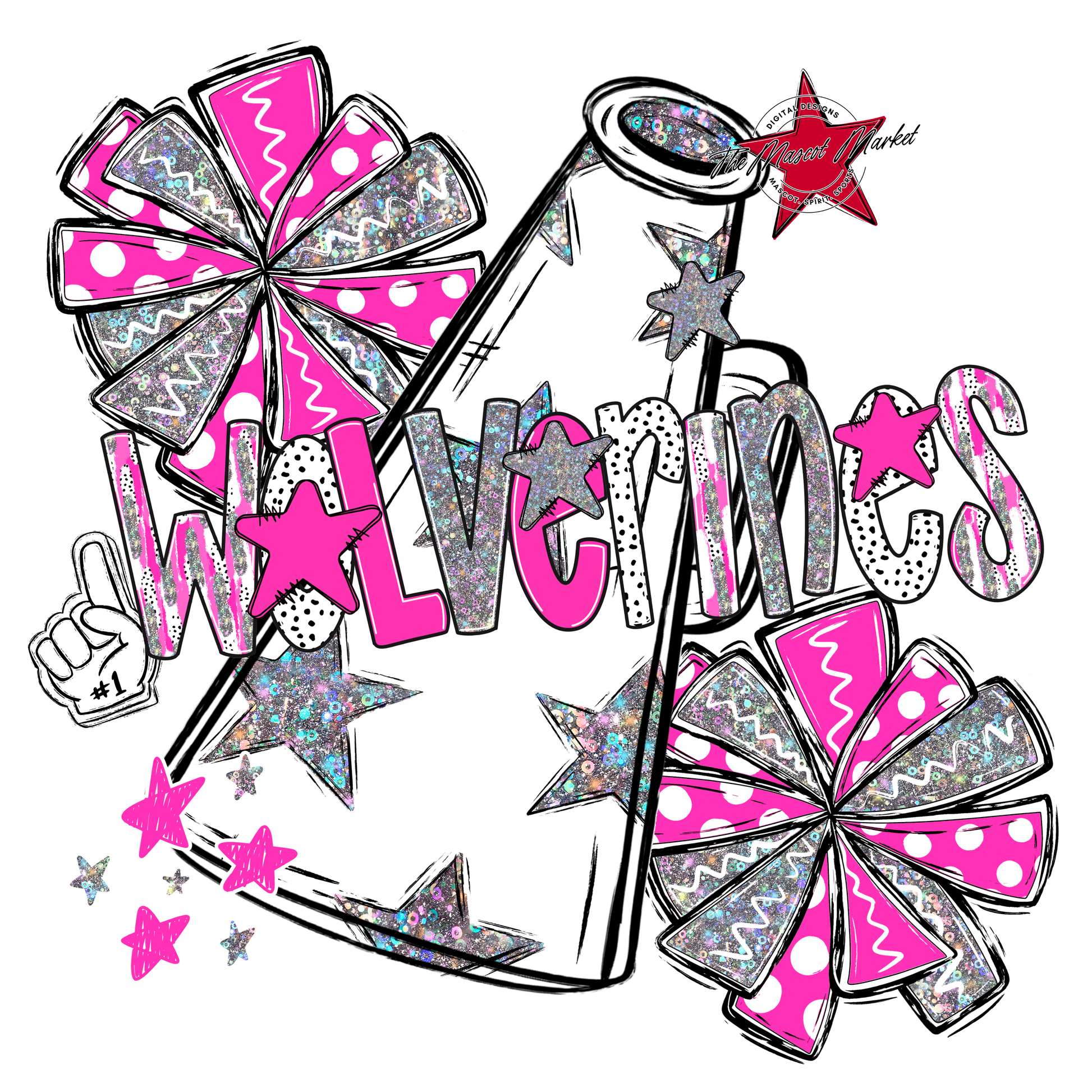 Wolverines Cheer Megaphone Scrape-Pink