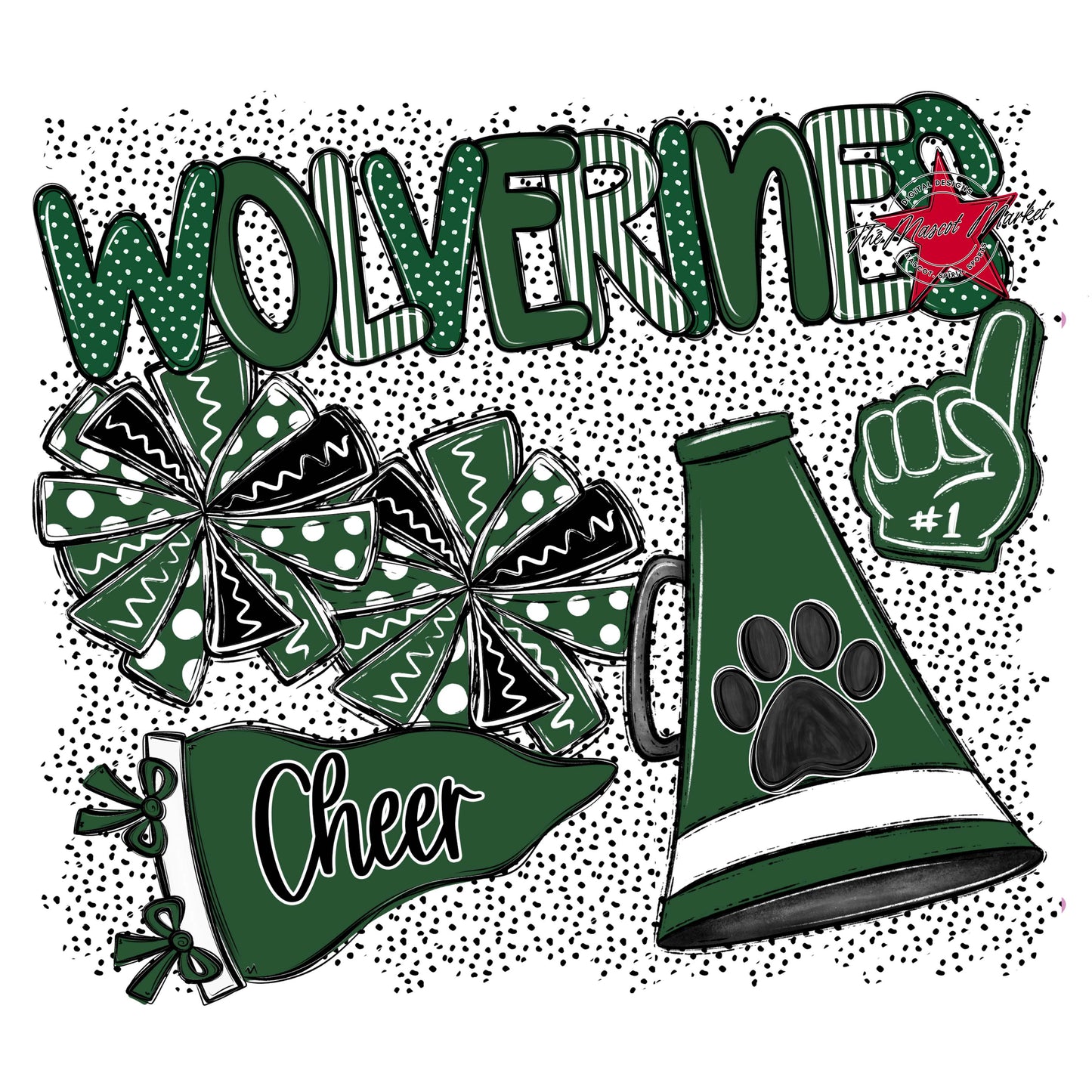 Wolverines Cheer Spirit-Green