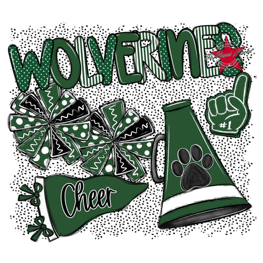 Wolverines Cheer Spirit-Green