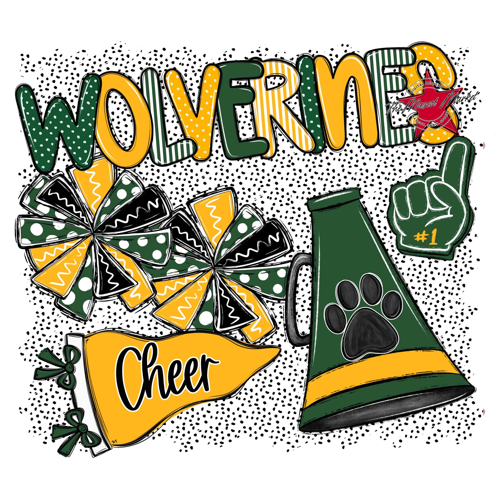 Wolverines Cheer Spirit-Green & Yellow