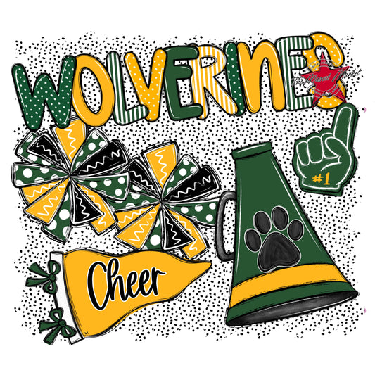 Wolverines Cheer Spirit-Green & Yellow