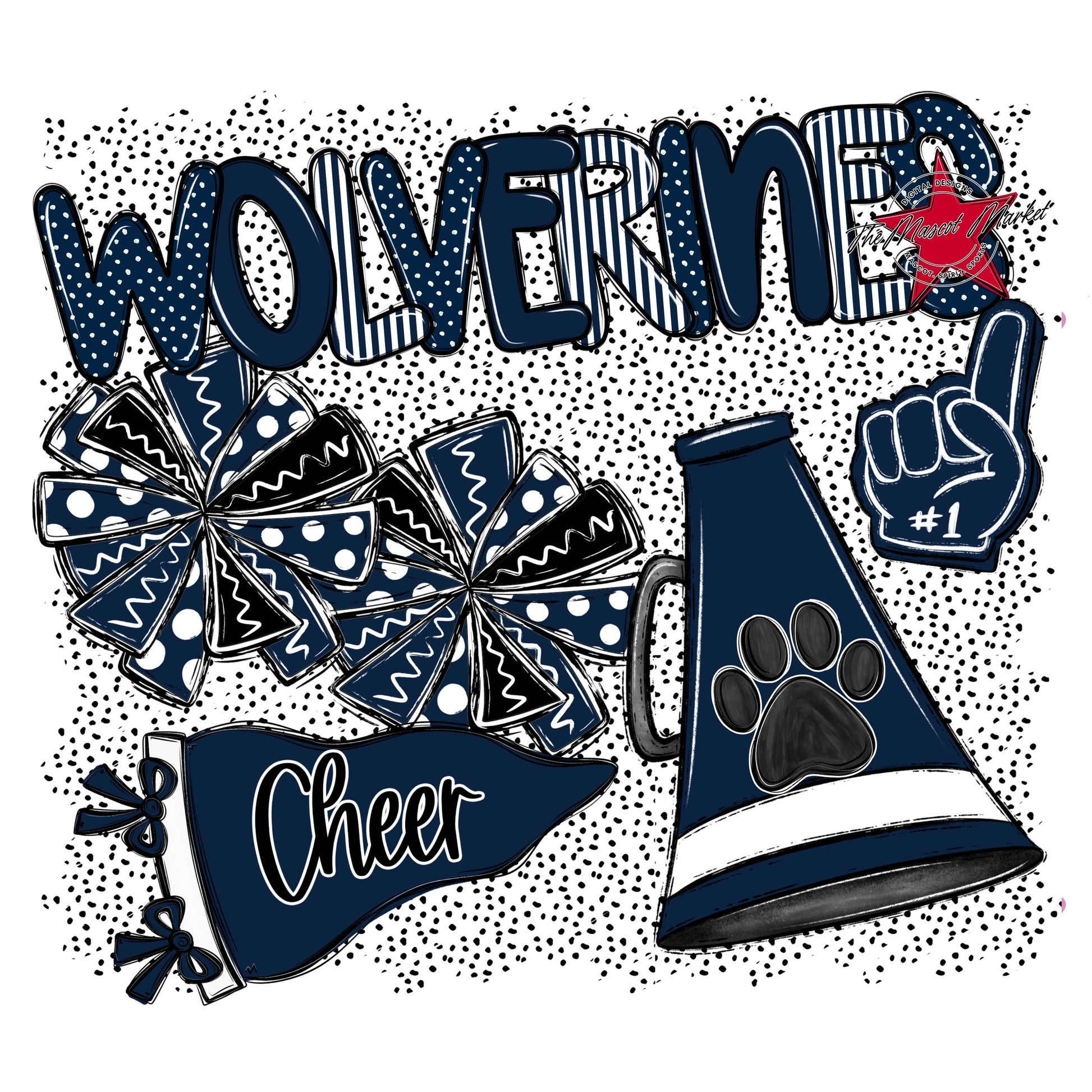 Wolverines Cheer Spirit-Navy