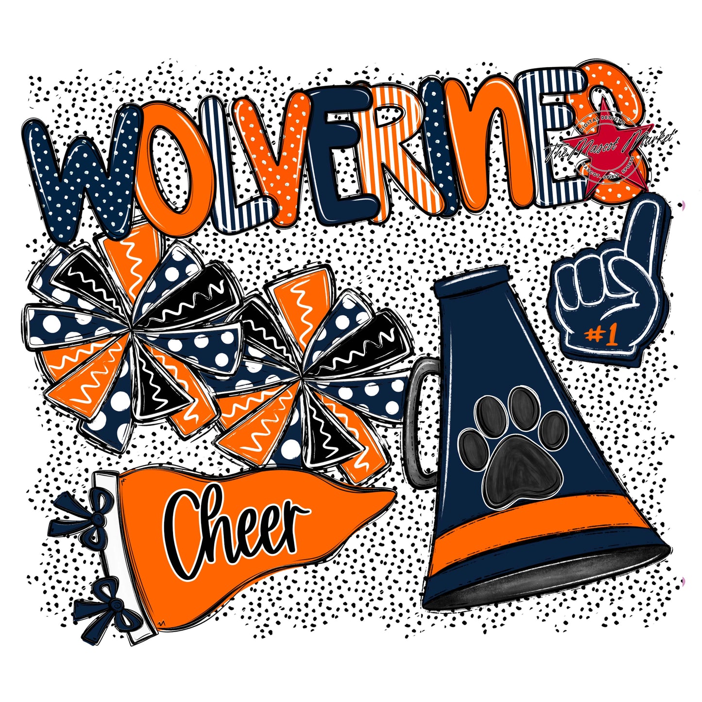 Wolverines Cheer Spirit-Navy & Orange