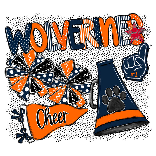 Wolverines Cheer Spirit-Navy & Orange