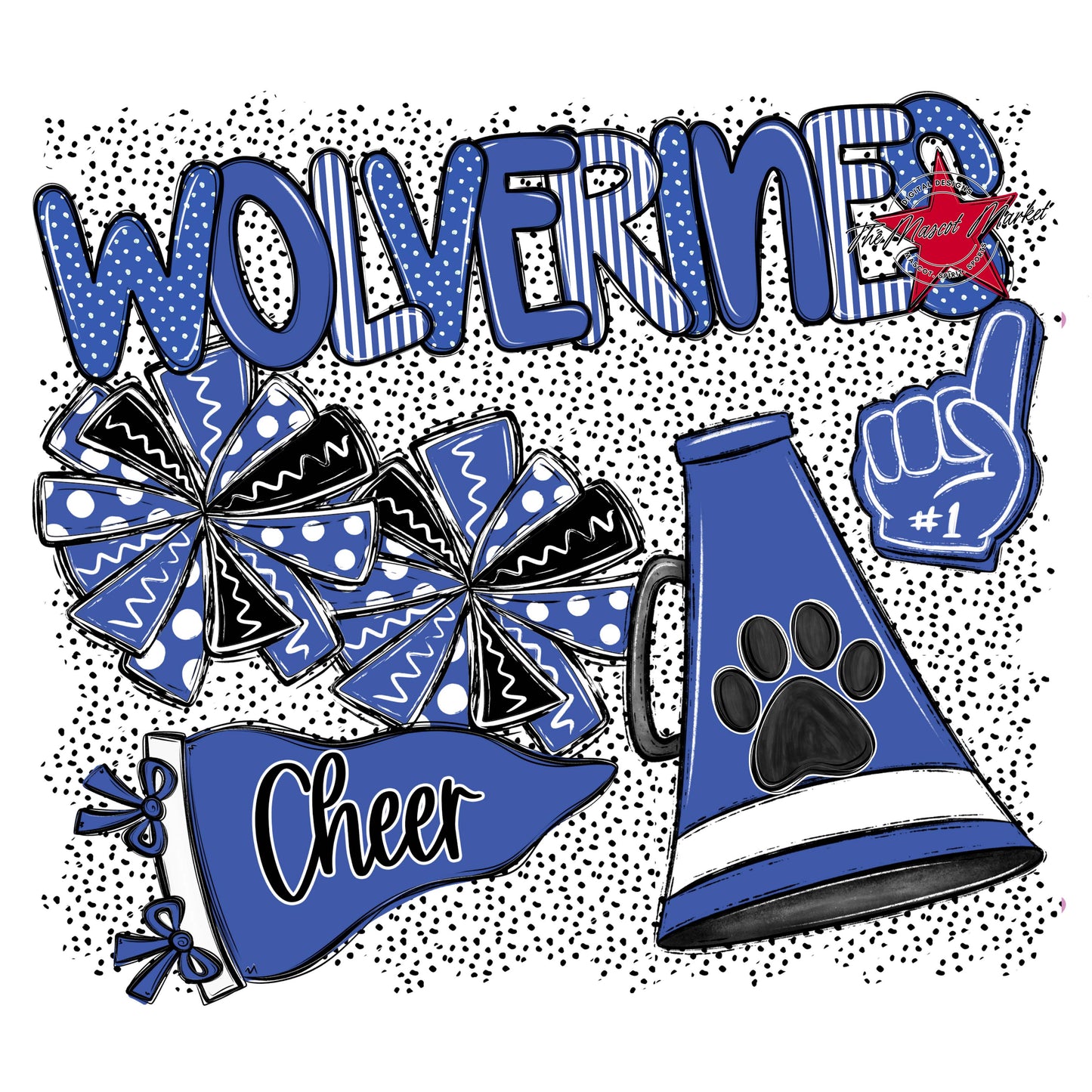 Wolverines Cheer Spirit-Off Blue