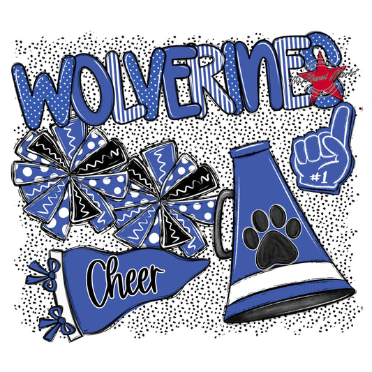 Wolverines Cheer Spirit-Off Blue