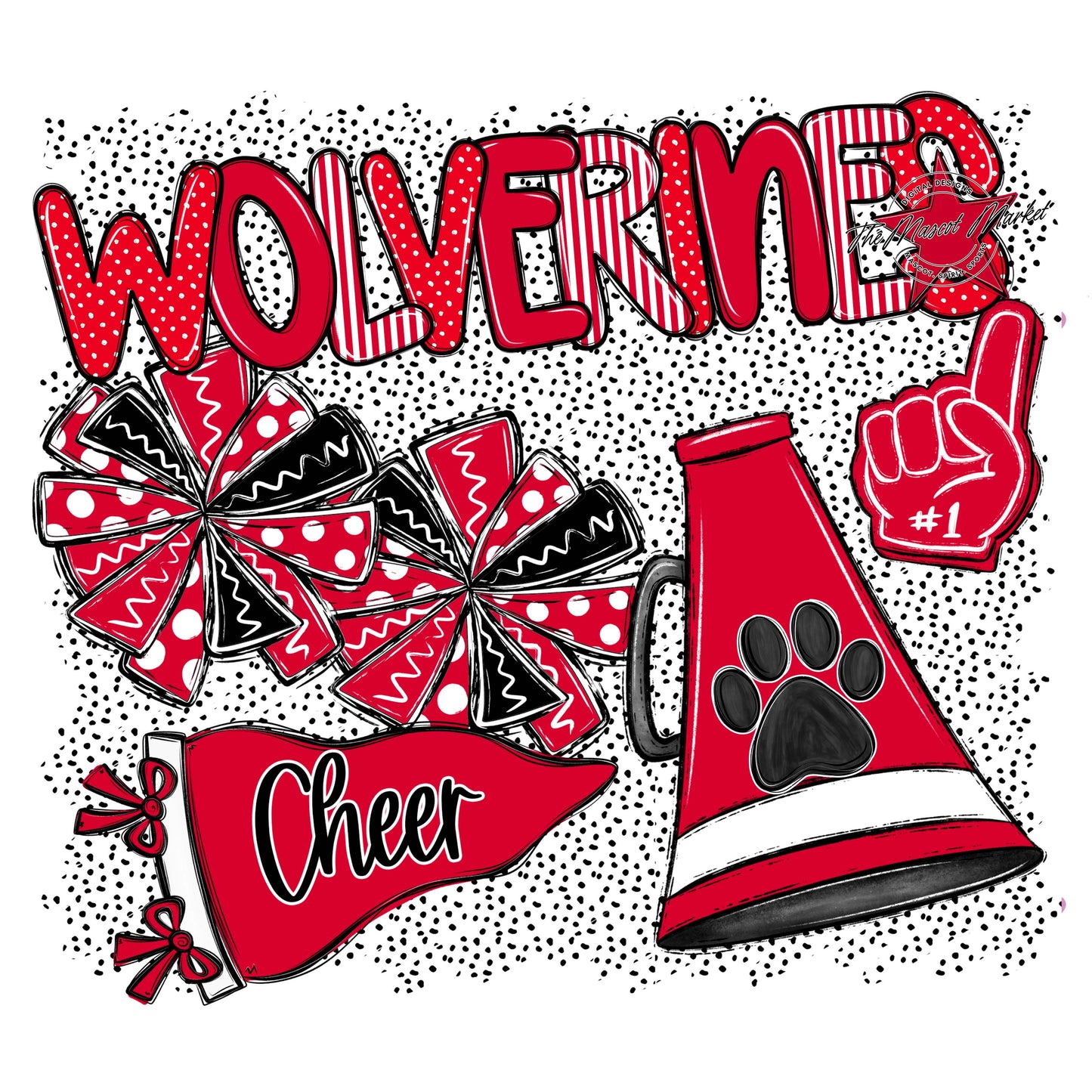 Wolverines Cheer Spirit-Red