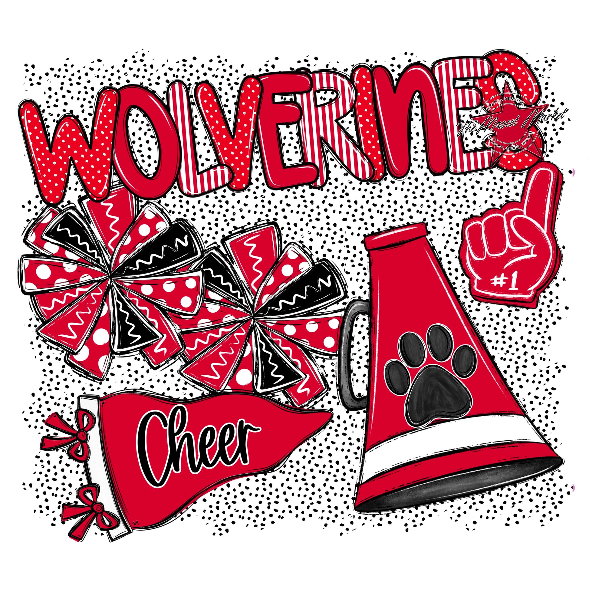 Wolverines Cheer Spirit-Red