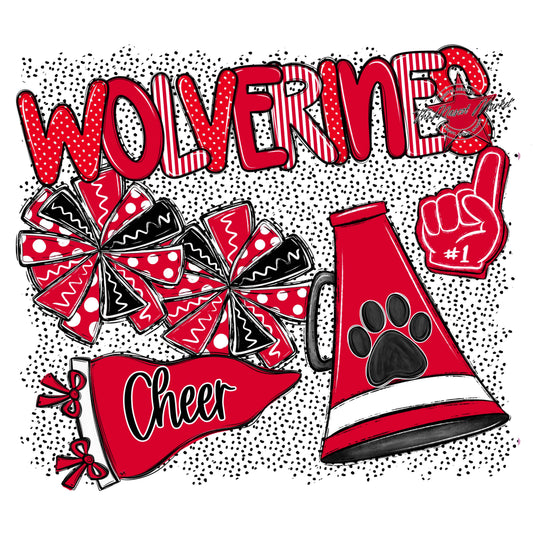 Wolverines Cheer Spirit-Red