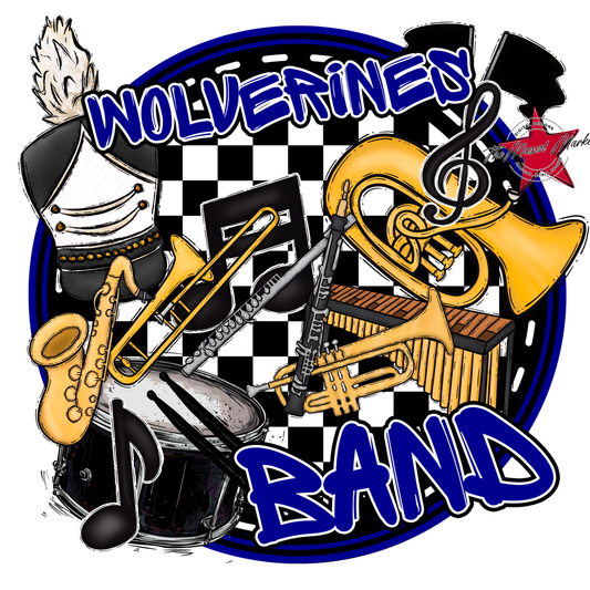 Wolverines Circle Band Design-Blue